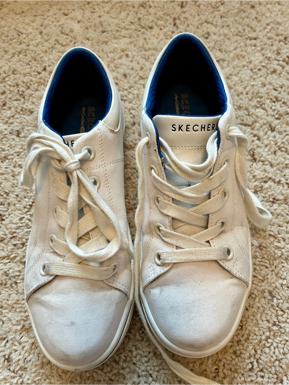Skechers Women’s White Casual Lace-Up Sneakers
